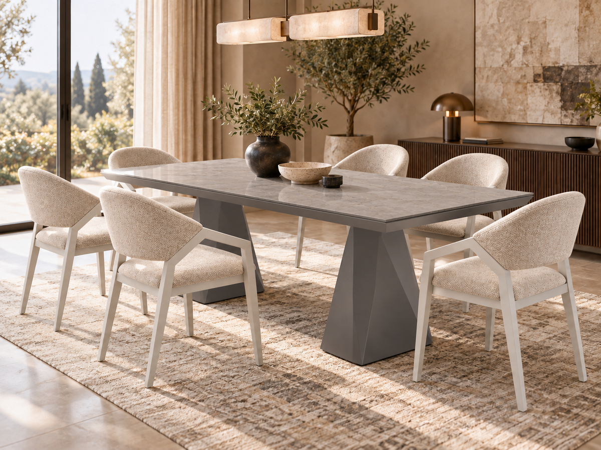 Diamond-eetkamerset - uitschuifbare eettafel + 6 Diamond-stoelen