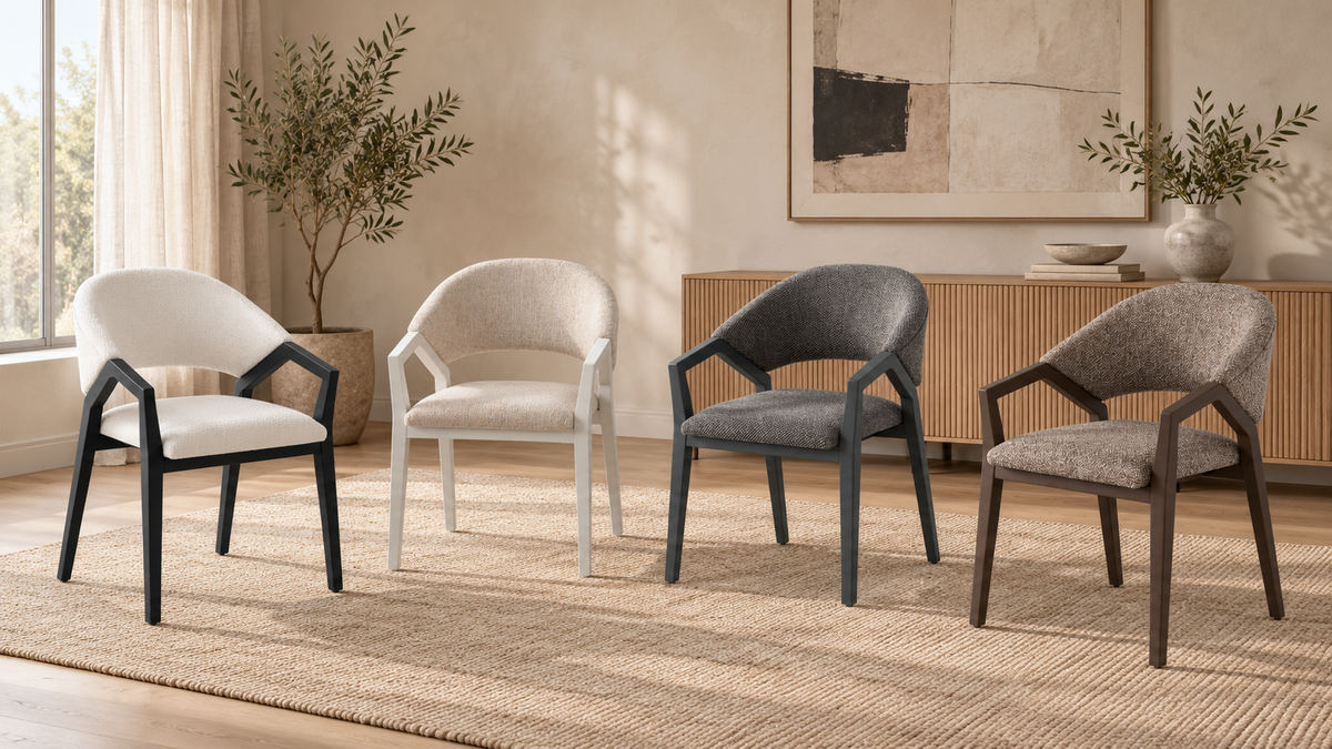 Chaise de salle à manger rembourrée Diamond avec accoudoirs