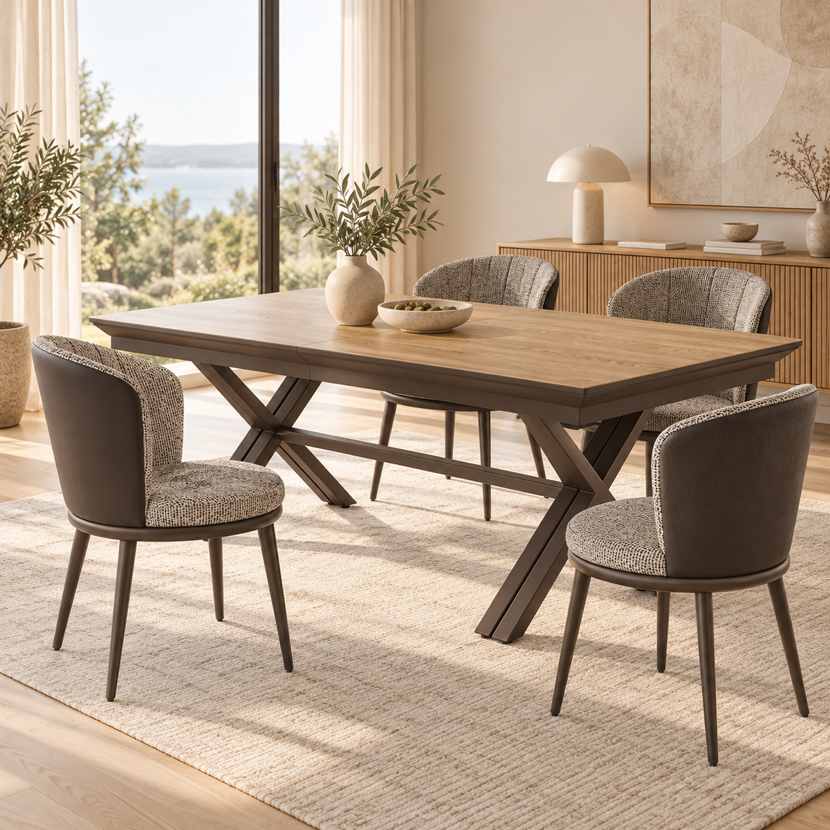 Eetkamerset Royal 200-500 cm + 6 x Lipa