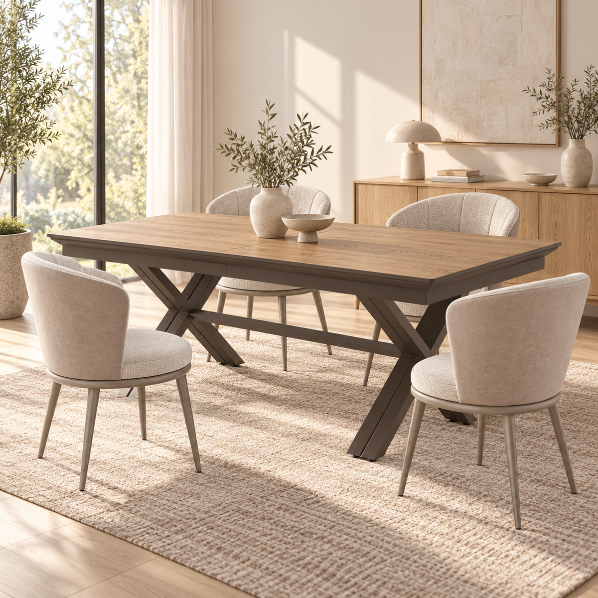 Eetkamerset Royal 200-500 cm + 6 x Lipa