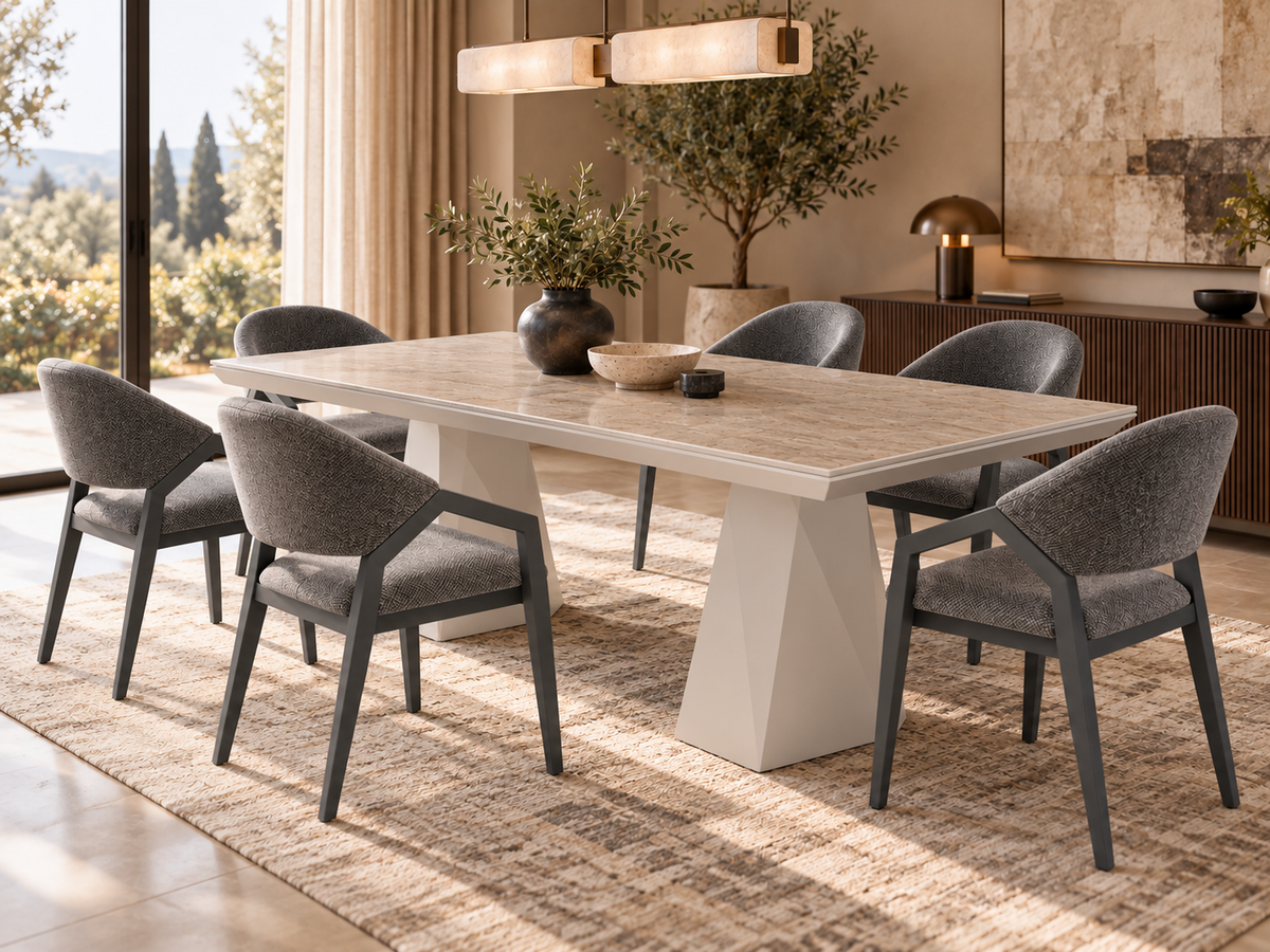 Ensemble de salle à manger Diamond – table à manger extensible + 6 chaises Diamond