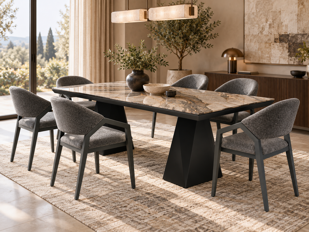 Ensemble de salle à manger Diamond – table à manger extensible + 6 chaises Diamond