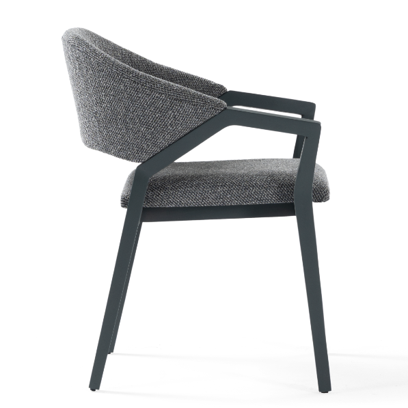 Chaise de salle à manger rembourrée Diamond avec accoudoirs
