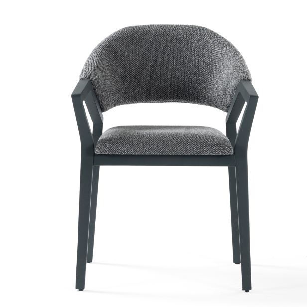 Chaise de salle à manger rembourrée Diamond avec accoudoirs