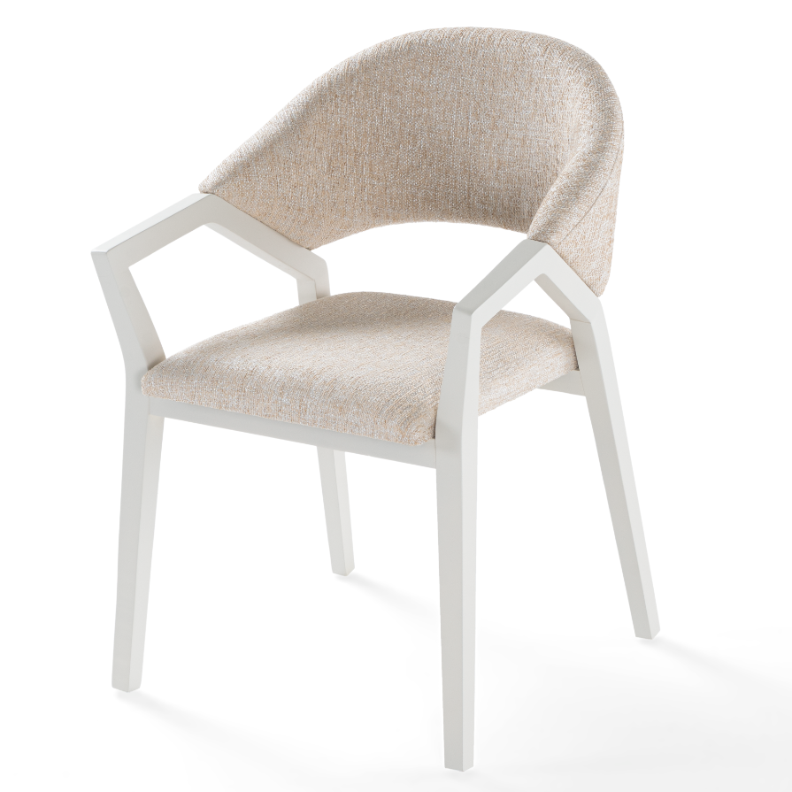 Chaise de salle à manger rembourrée Diamond avec accoudoirs