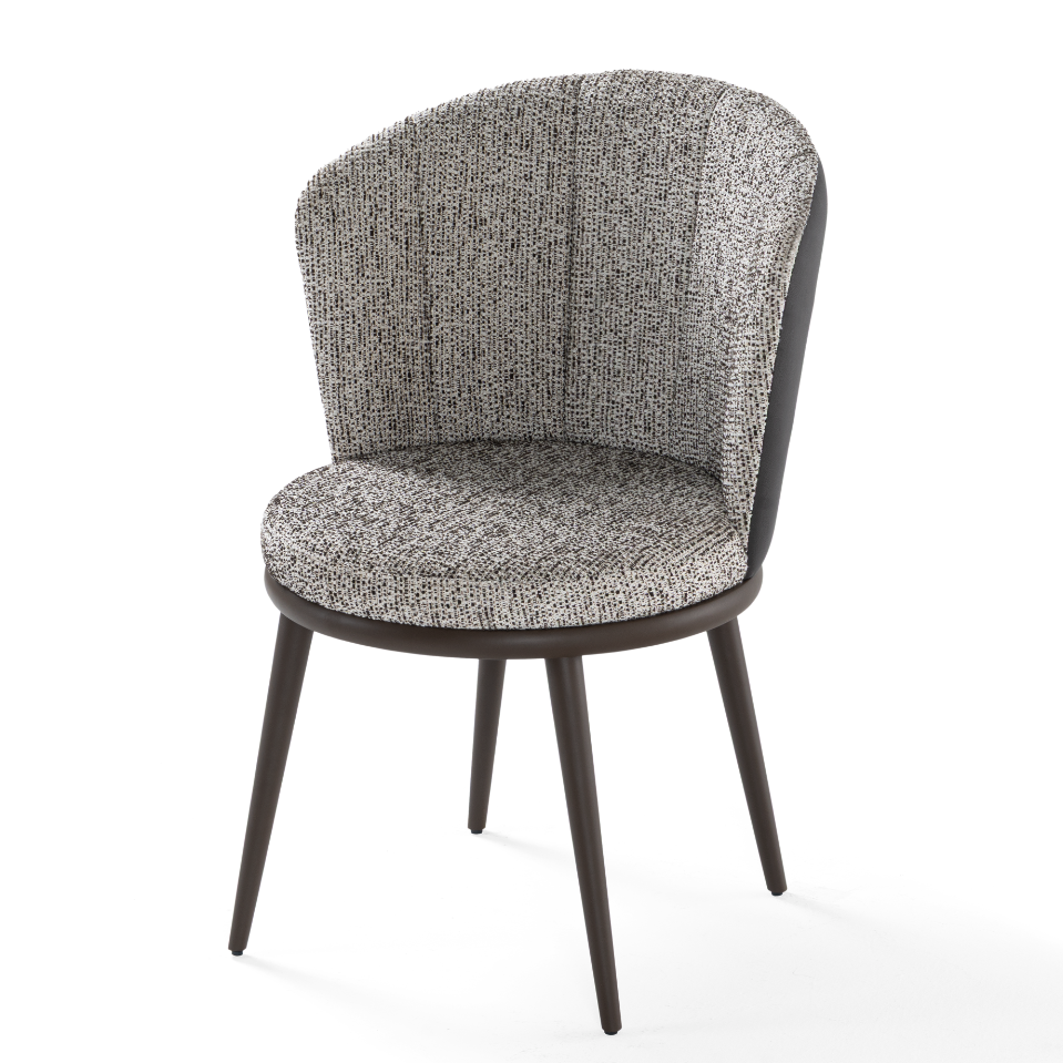 Chaise de salle à manger rembourrée Lipa avec dossier enveloppant